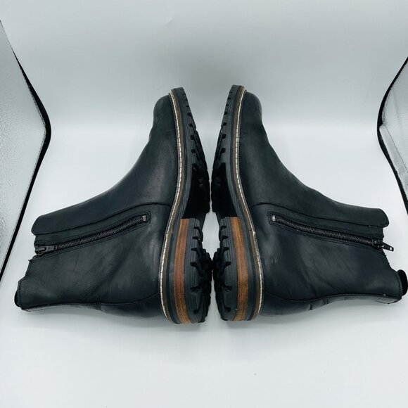 Crevo Boots Mens Size 12 Black Leather Slip On Zipper Hawson Chelsea Heeled Shoe - Picture 11 of 11